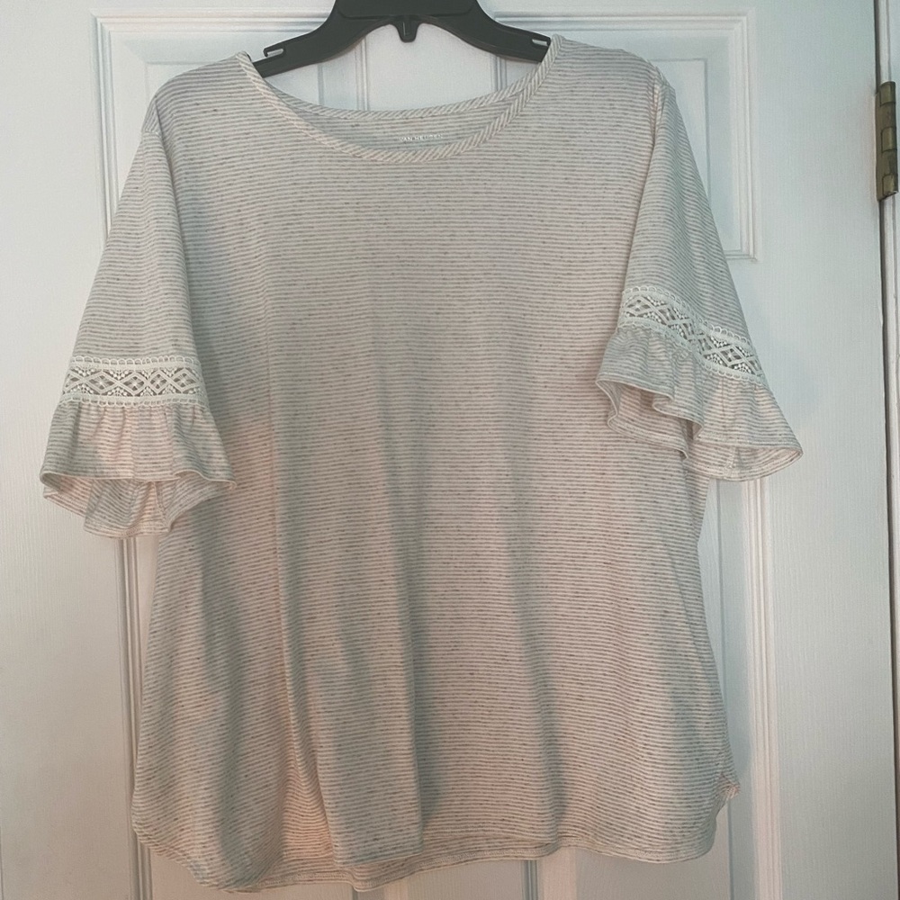 Women’s bell short sleeve stripped top